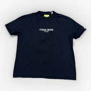 Guess Chinatown Market Shirt Mens M Black Cotton Question Mark Smiley Streetwear